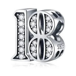 18th Birthday Bead Charm Hallmarked S925 Sterling Silver For Women's Bracelet