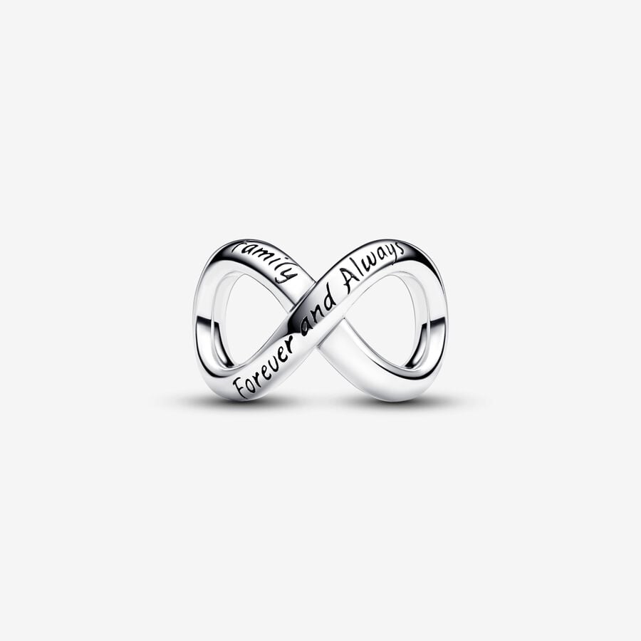 Forever & Always Infinity Charm Hallmarked S925 Sterling Silver