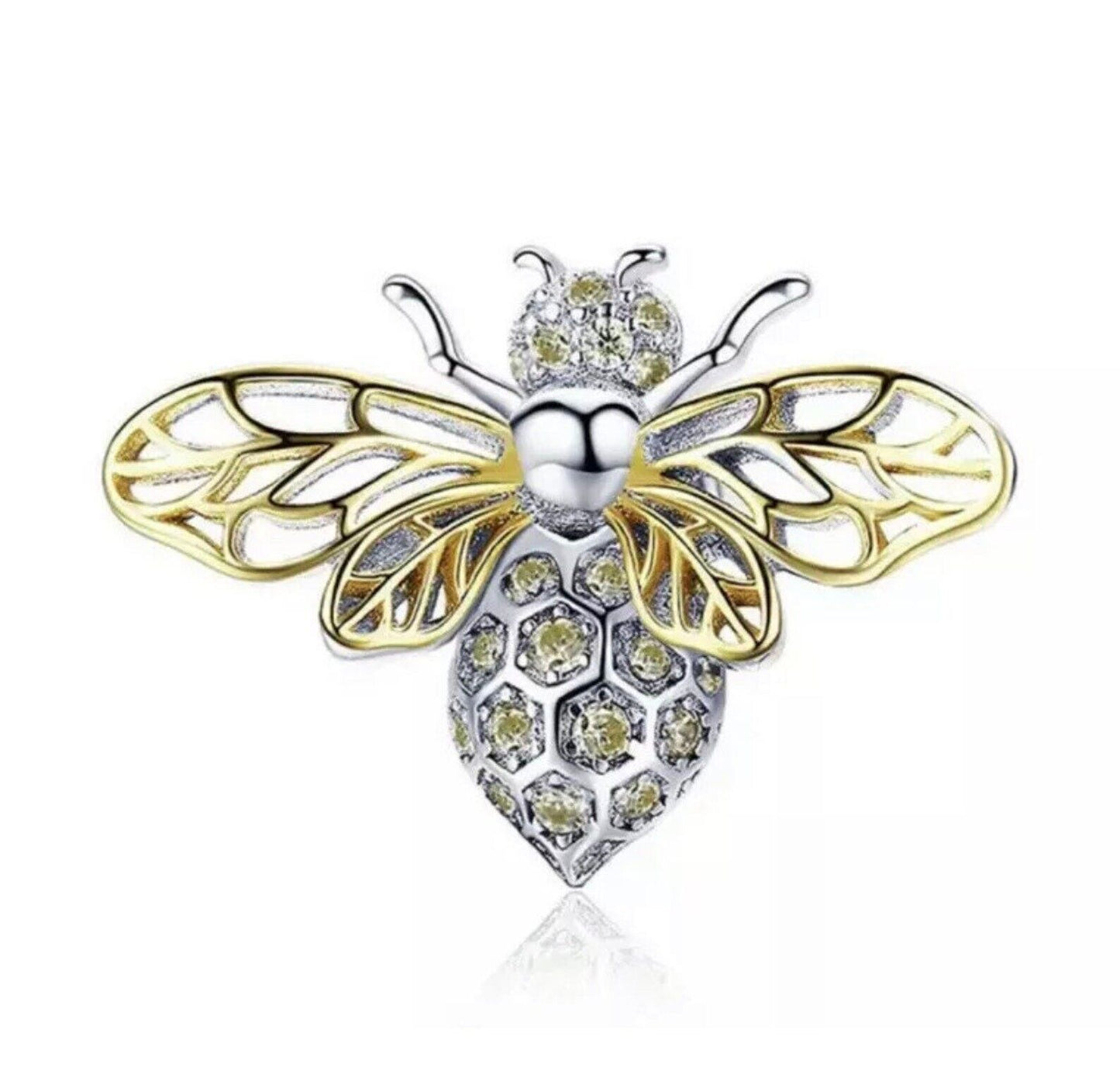 Honey Bee Bead Charm Hallmarked S925 Sterling Silver For Women's Bracelet
