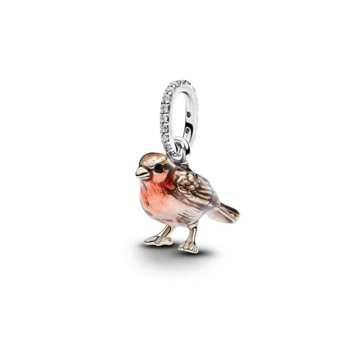 Robin Bird Dangle Charm Hallmarked S925 Sterling Silver For Women's Bracelet