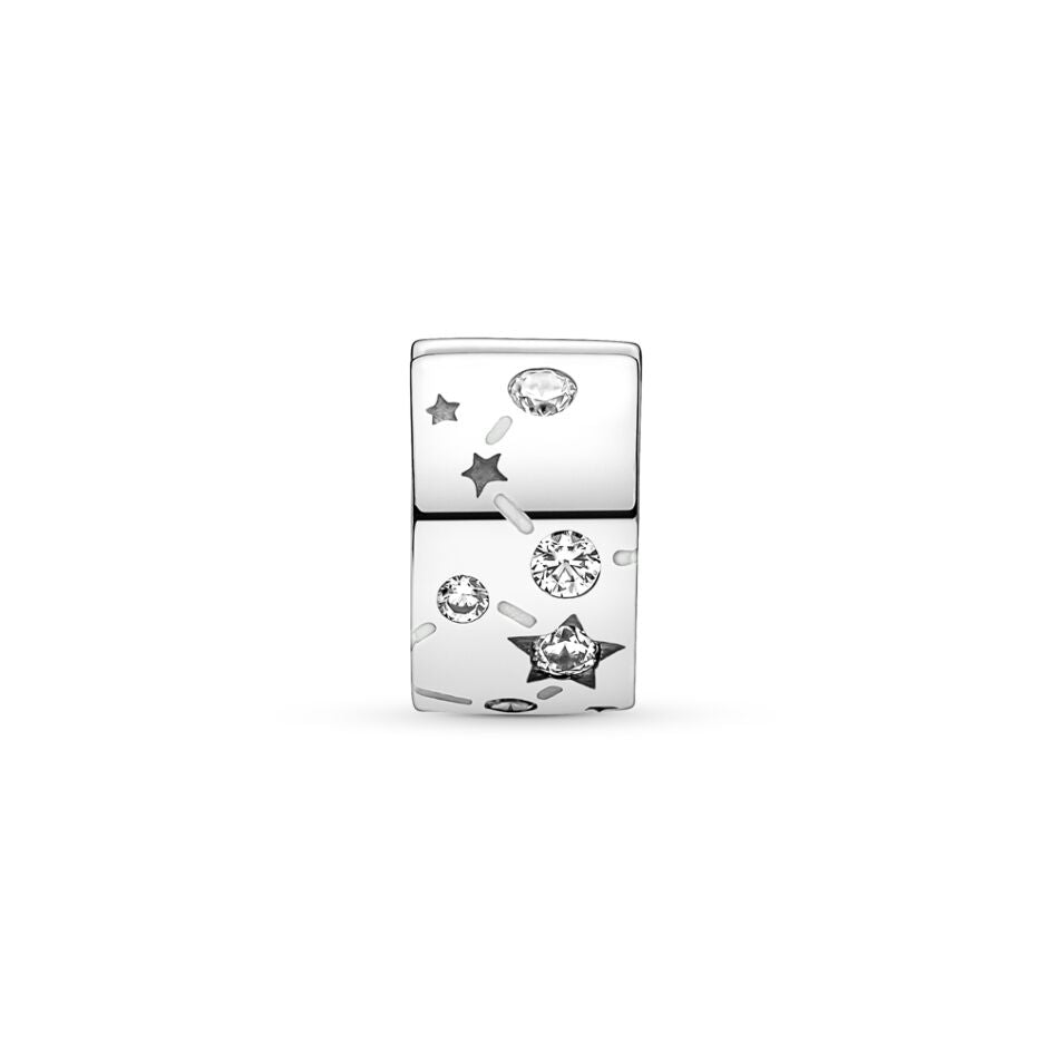 Stars & Galaxy Clip Charm Hallmarked S925 Sterling Silver