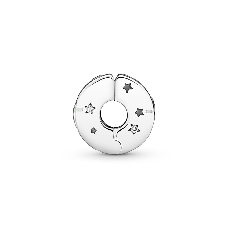 Stars & Galaxy Clip Charm Hallmarked S925 Sterling Silver