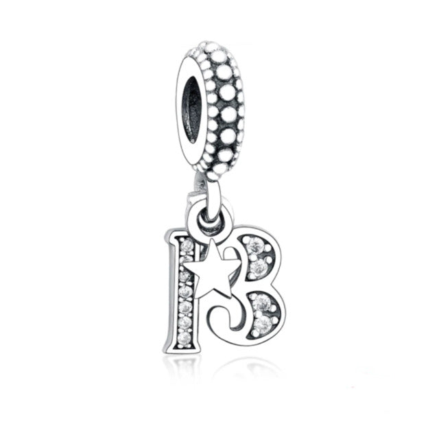 13th Birthday dangle Charm Hallmarked S925 Sterling Silver For Women's Bracelet