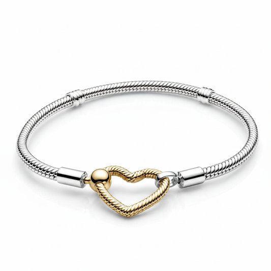 Golden Heart Closure Bracelet Sterling silver