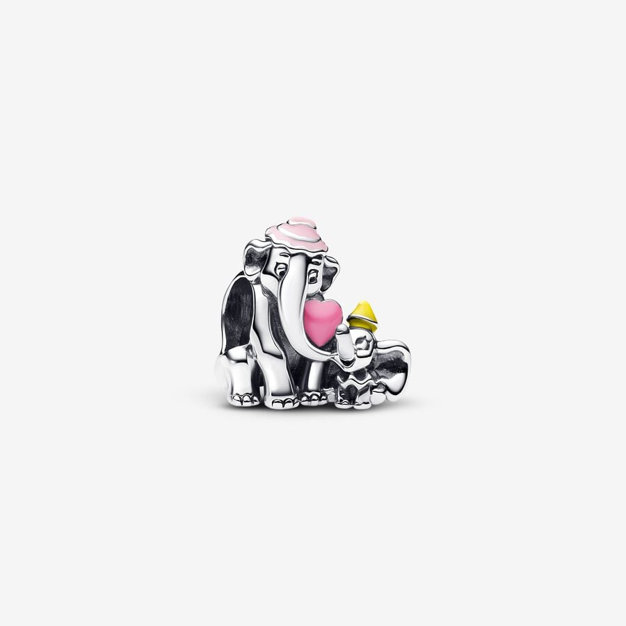 Disney Dumbo & Mum Charm Hallmarked S925 Sterling Silver