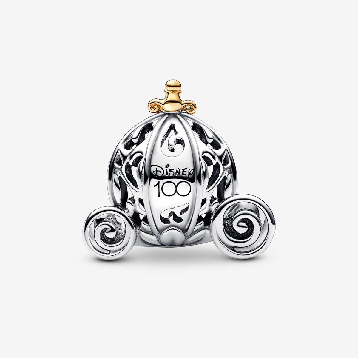 Disney 100th Anniversary Cinderella's Enchanted Carriage Charm Hallmarked S925 Sterling Silver