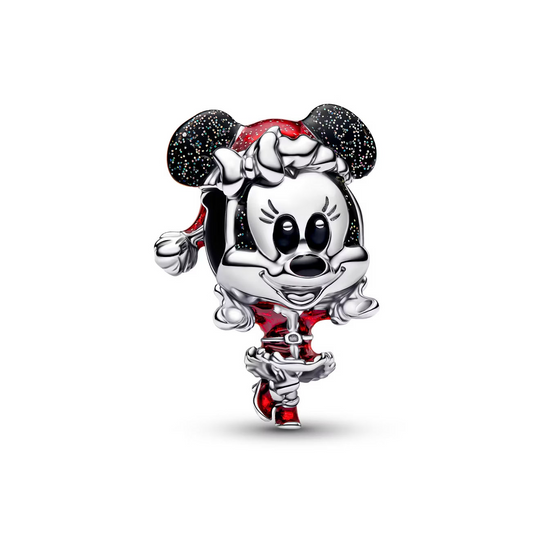 Disney Minnie Mouse Holiday Bead Charm Hallmarked S925 Sterling Silver