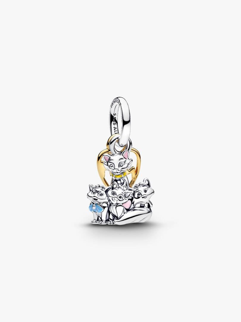 Disney Aristocats Duchess & Kittens Dangle Charm – 925 Sterling Silver For Women's Bracelet