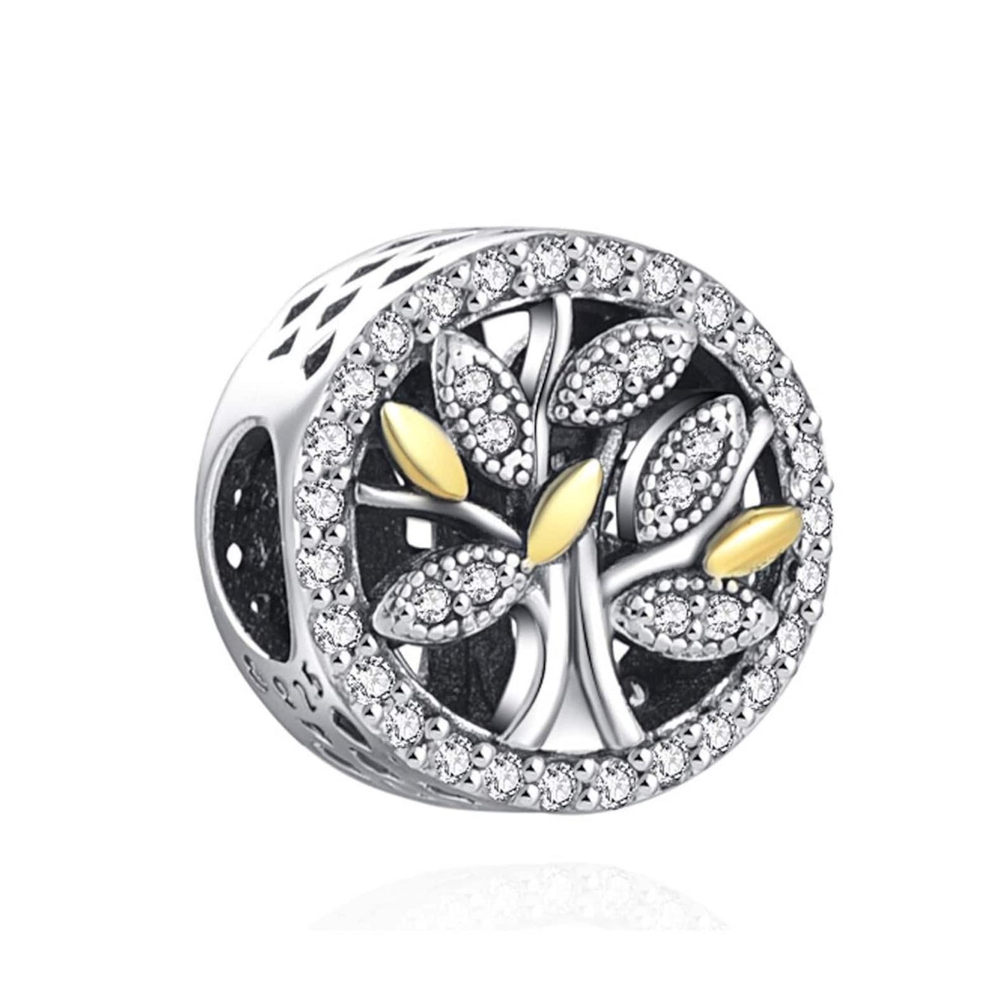 FAMILY TREE Of Life Bead Charm Hallmarked S925 Sterling Silver