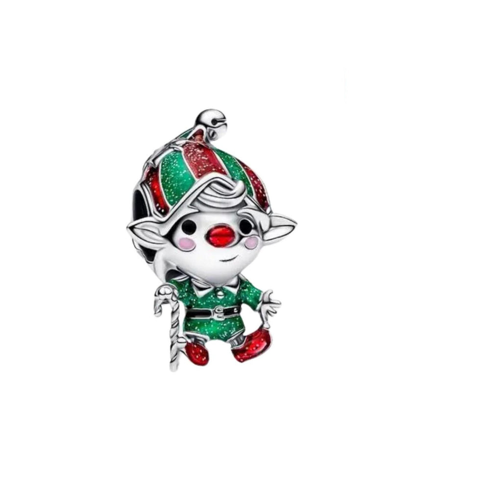 Moveable Elf Christmas Charm Hallmarked S925 Sterling Silver