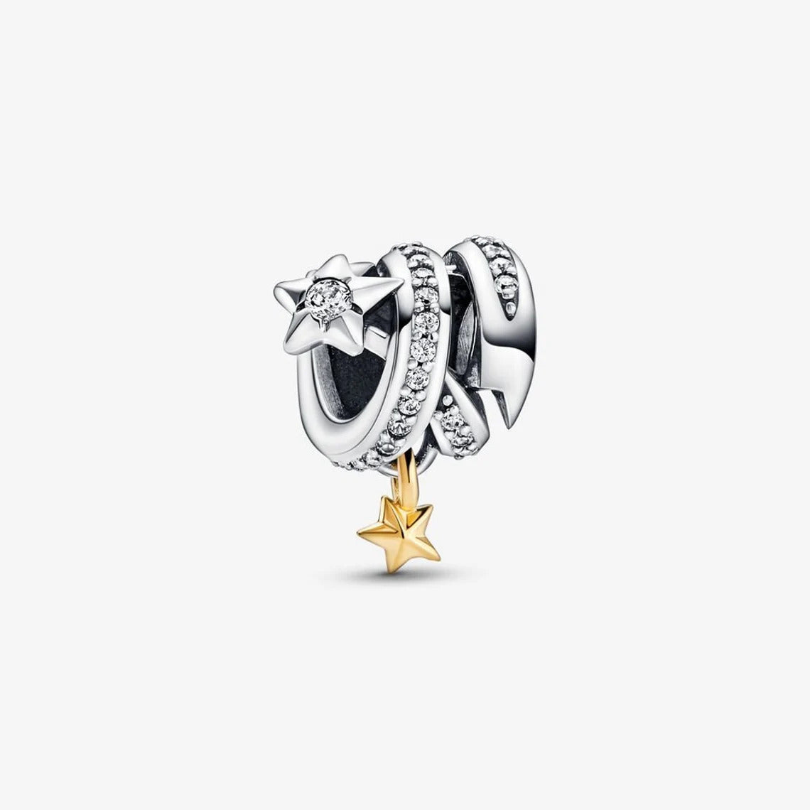 Shooting Star Bead Charm Hallmarked S925 Sterling Silver