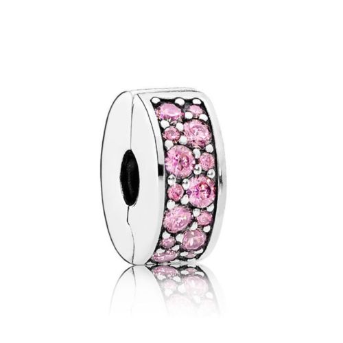 Pink Clip Charm Hallmarked S925 Sterling Silver-For Women's Bracelet