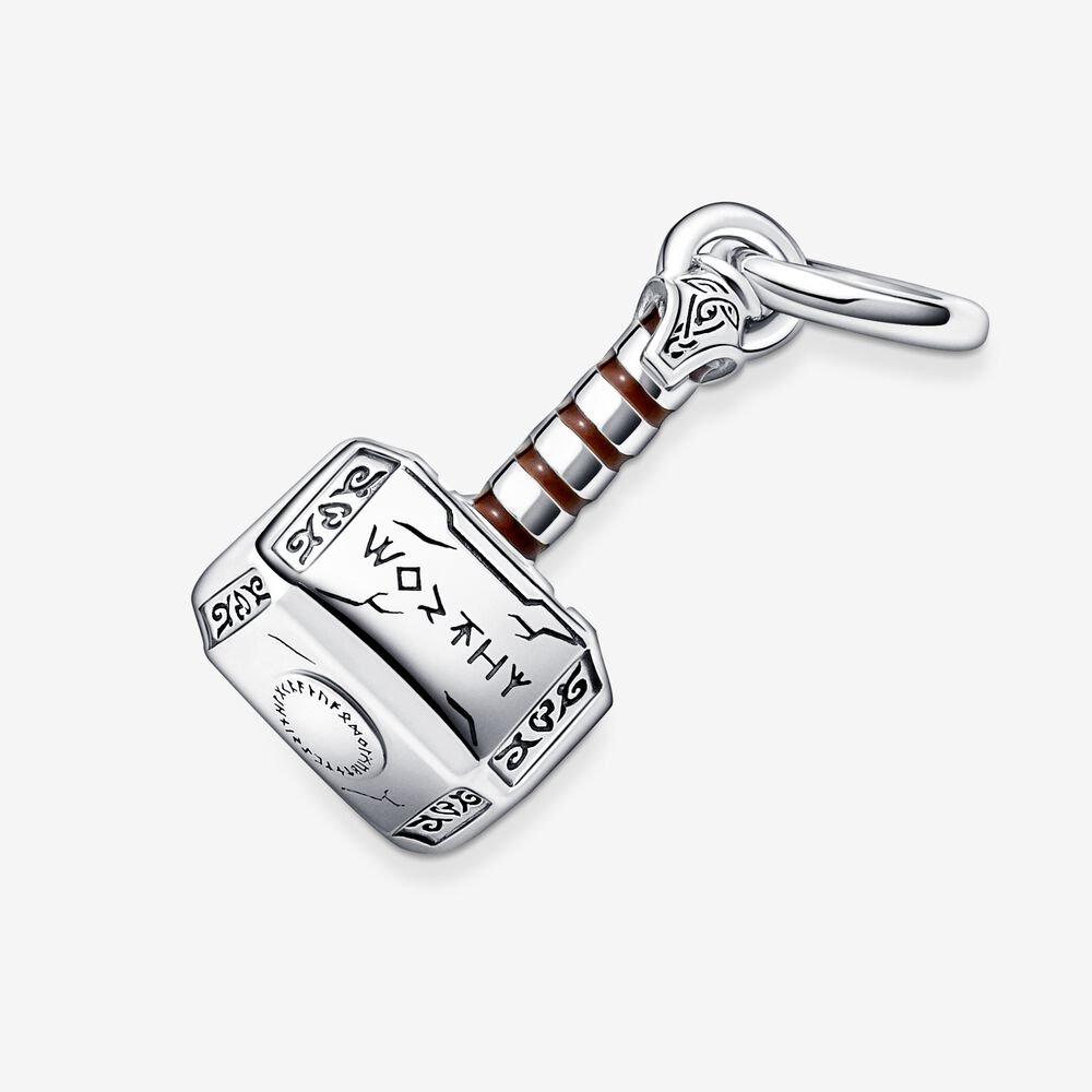 Marvel The Avengers Thor's Hammer Dangle Charm Hallmarked S925 Sterling Silver