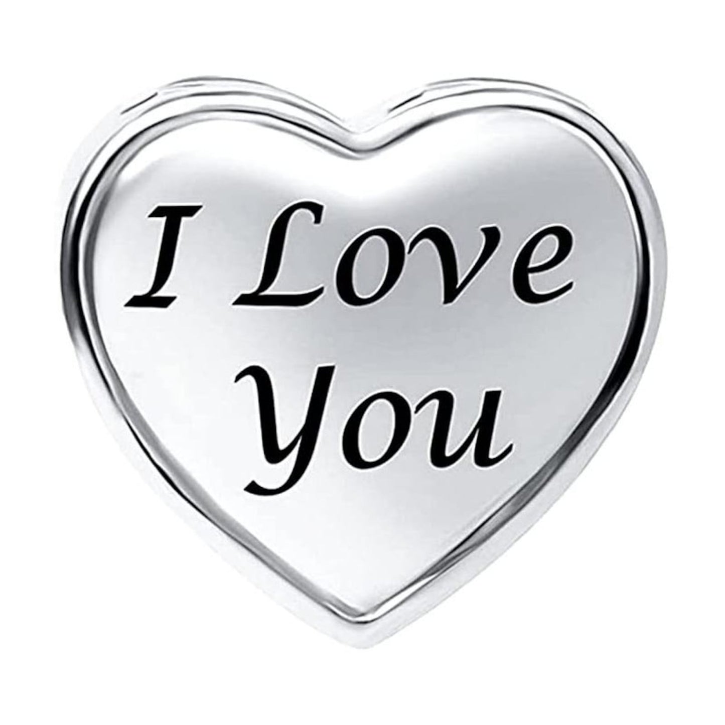 Wife I Love You Heart Bead Charm Hallmarked S925 Sterling Silver For Women's Bracelet