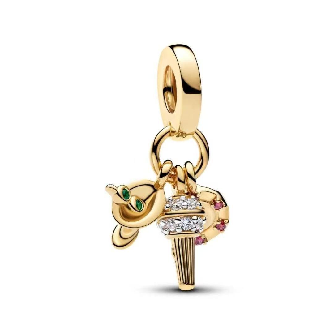 Aladdin's Magic Lamp Dangle Charm Hallmarked S925 Sterling Silver Aladdin