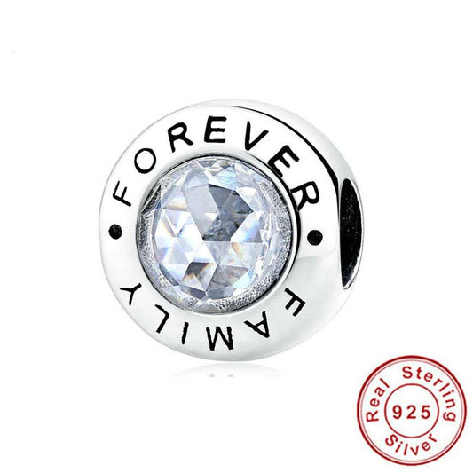 FAMILY Forever Bead Charm Hallmarked S925 Sterling Silver