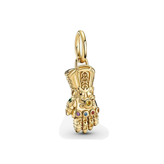 Marvel The Avengers Thanos Infinity Gauntlet Dangle Charm Hallmarked S925 Sterling Silver