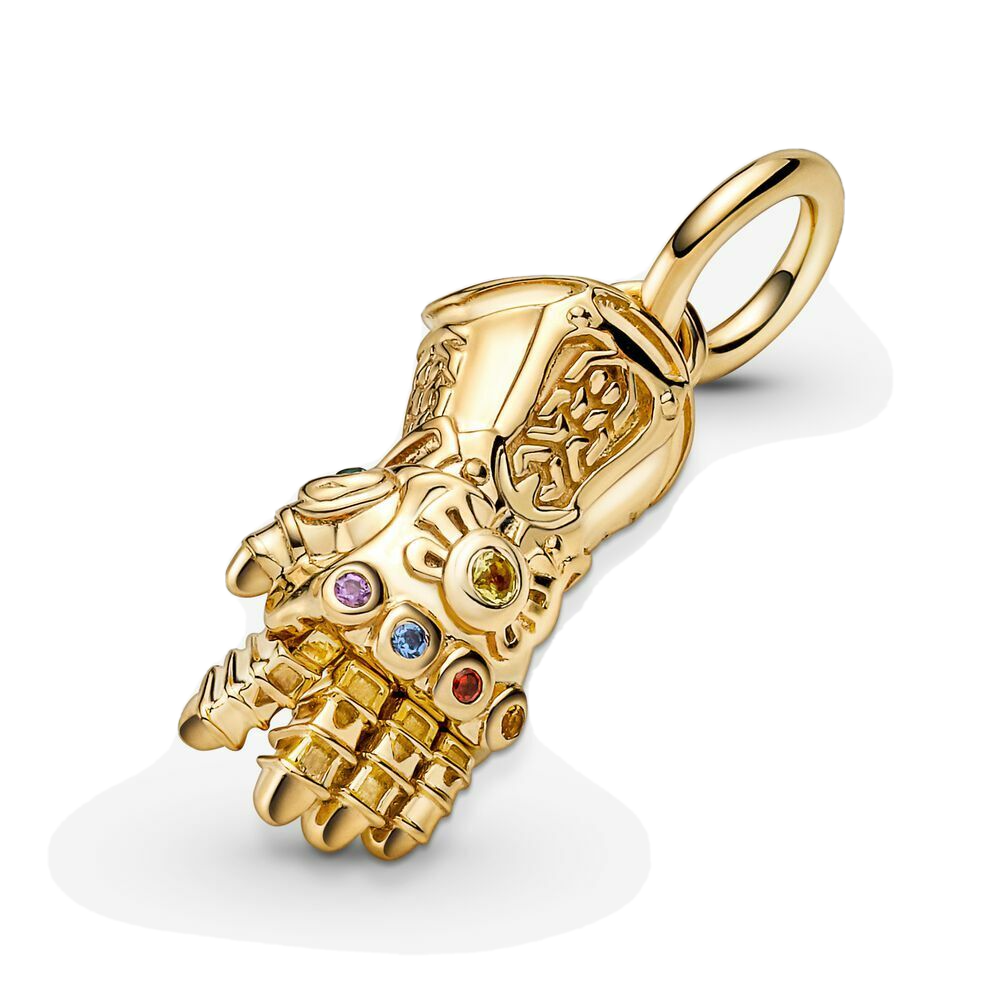 Marvel The Avengers Thanos Infinity Gauntlet Dangle Charm Hallmarked S925 Sterling Silver