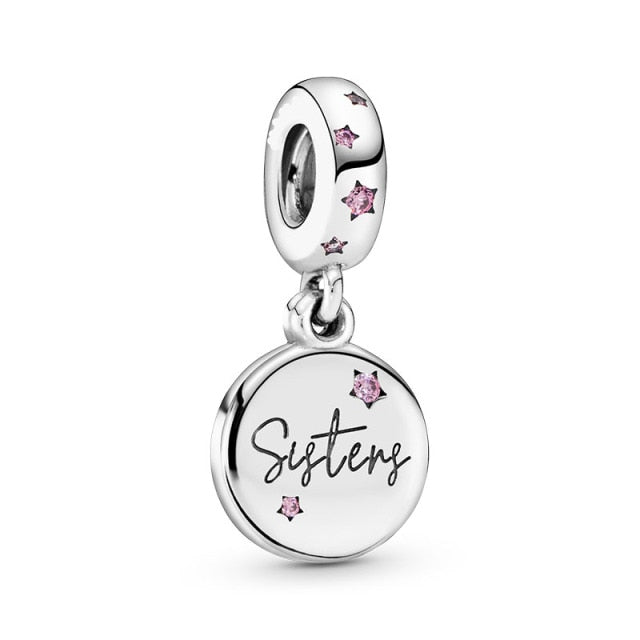 Sisters Dangle Charm Hallmarked S925 Sterling Silver