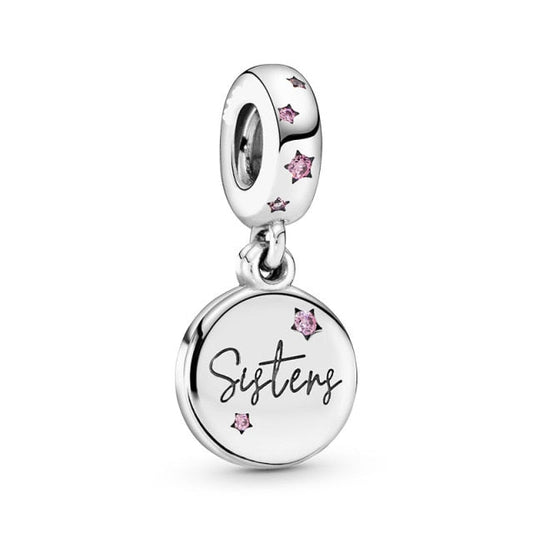 Sisters Dangle Charm Hallmarked S925 Sterling Silver