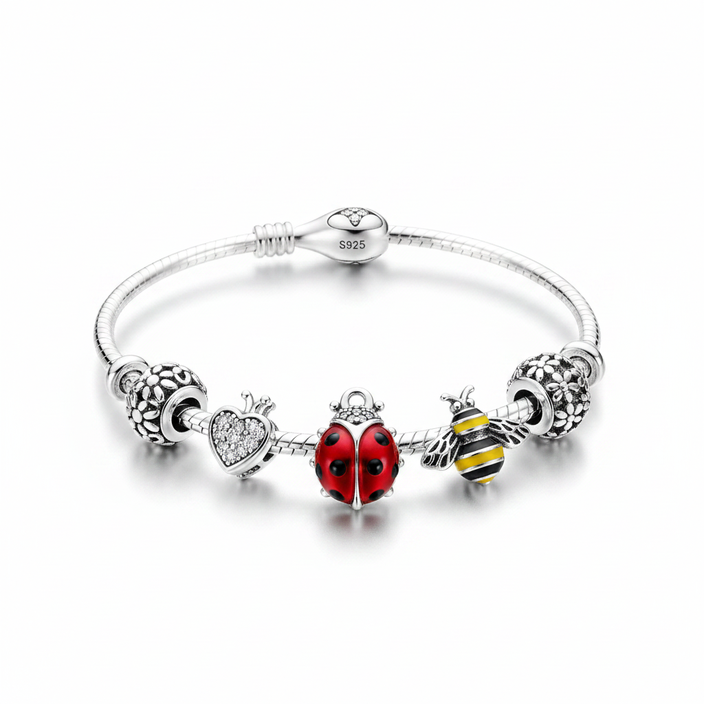 Red Ladybird On Bracelet