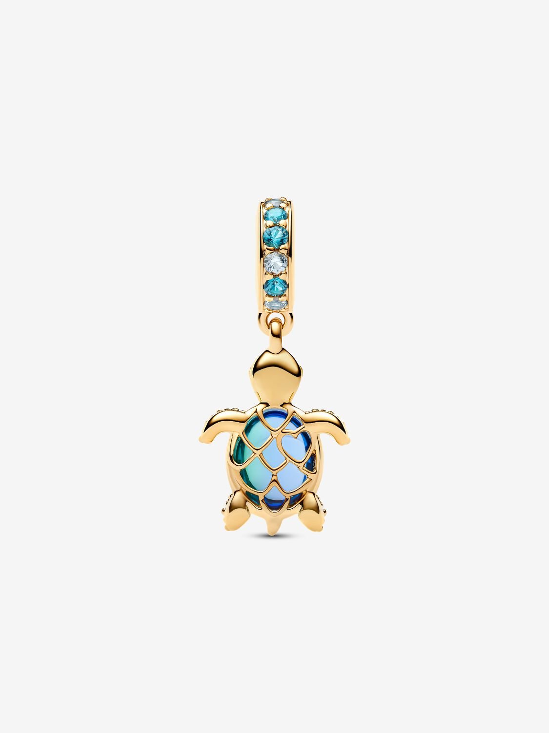 Sea Turtle Murano Glass Dangle Charm Hallmarked S925 Sterling Silver